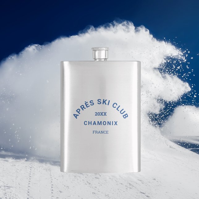 Après Ski Club Blue Winter Ski Resort Crest Flask (Creator Uploaded)