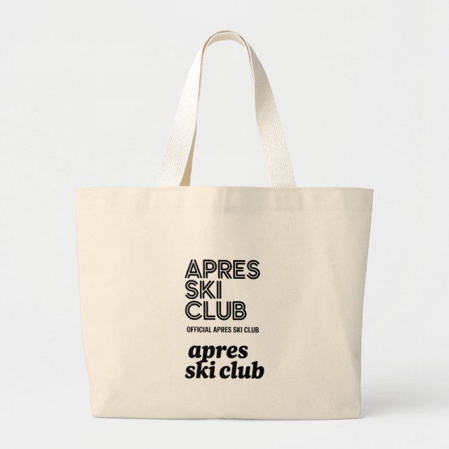 Apres Ski Club Coffee Mug – Winter Ski Lover Gift Large Tote Bag (Front)