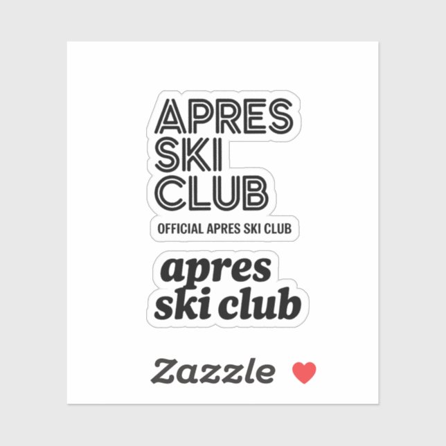 Apres Ski Club Coffee Mug – Winter Ski Lover Gift Sticker (Sheet)
