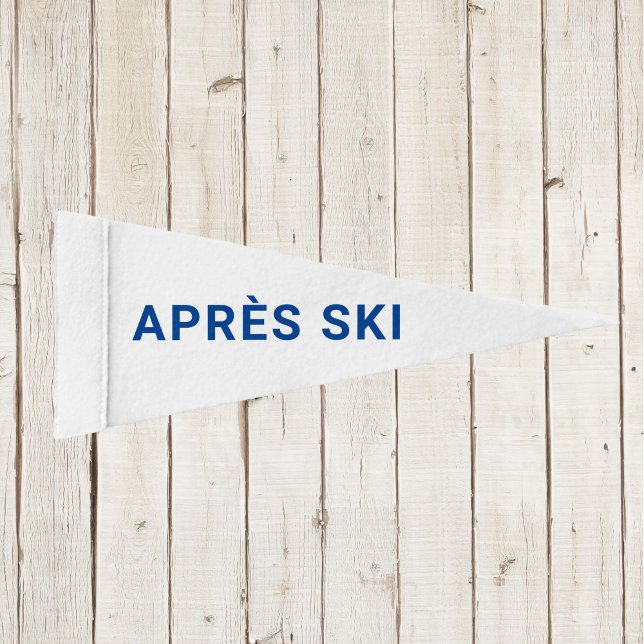 Après Ski Club Cool Blue Minimal Pennant Flag (Creator Uploaded)