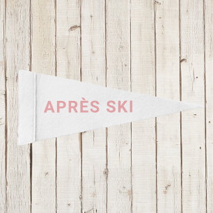 Après Ski Club Icy Pink Minimal Pennant Flag