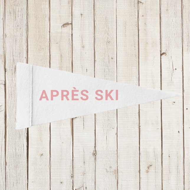 Après Ski Club Icy Pink Minimal Pennant Flag (Creator Uploaded)