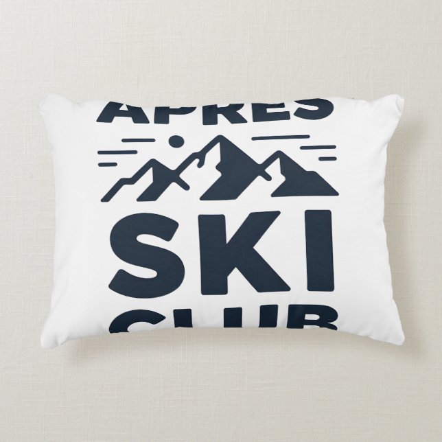 Apres Ski Club Mountain Logo - Custom Mens Winter  Accent Pillow (Front)