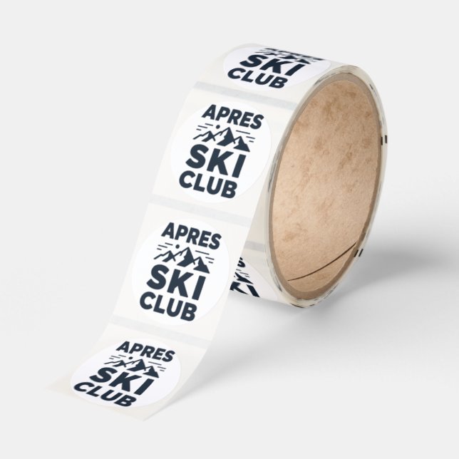 Apres Ski Club Mountain Logo - Custom Mens Winter  Classic Round Sticker (Roll)