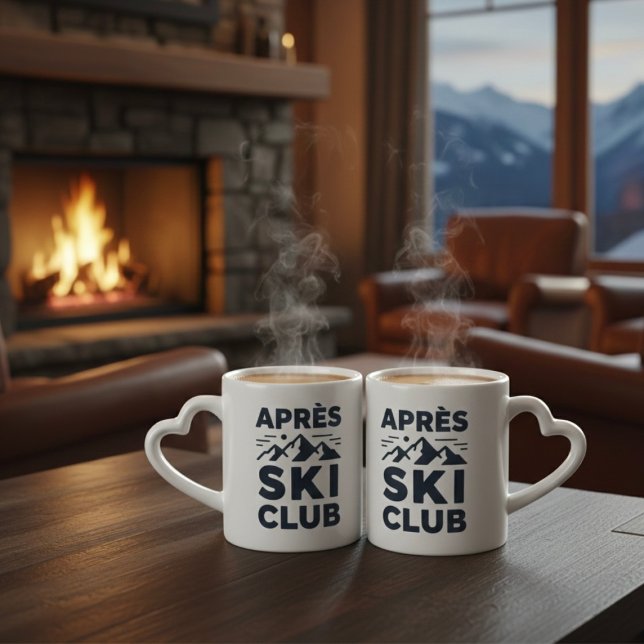 Apres Ski Club Mountain Logo - Custom Mens Winter  Coffee Mug Set (Creator Uploaded)
