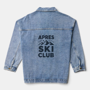 Apres Ski Club Mountain Logo - Custom Mens Winter  Denim Jacket