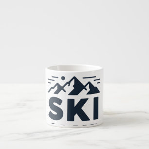 Apres Ski Club Mountain Logo - Custom Mens Winter Espresso Cup