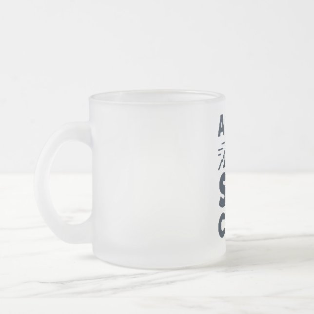 Apres Ski Club Mountain Logo - Custom Mens Winter  Frosted Glass Coffee Mug (Left)