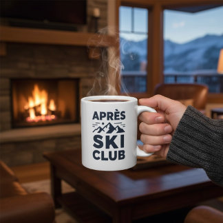 Apres Ski Club Mountain Logo - Custom Mens Winter  Giant Coffee Mug