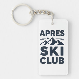 Apres Ski Club Mountain Logo - Custom Mens Winter Keychain