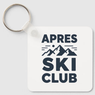 Apres Ski Club Mountain Logo - Custom Mens Winter Keychain