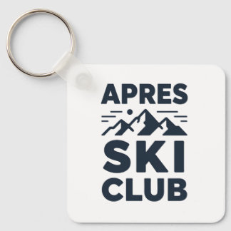 Apres Ski Club Mountain Logo - Custom Mens Winter  Keychain