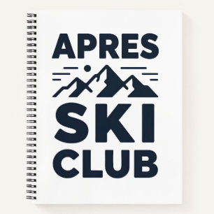 Apres Ski Club Mountain Logo - Custom Mens Winter  Notebook