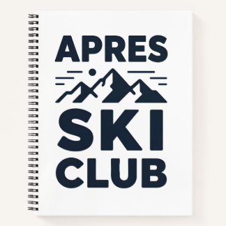 Apres Ski Club Mountain Logo - Custom Mens Winter  Notebook