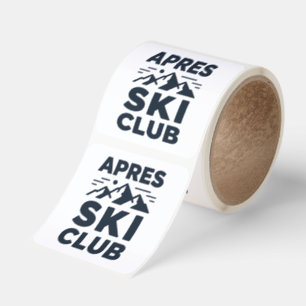 Apres Ski Club Mountain Logo - Custom Mens Winter  Square Sticker