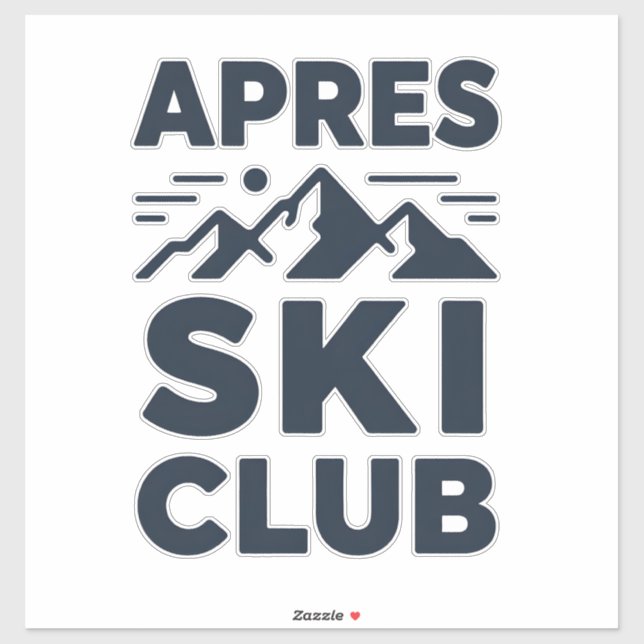 Apres Ski Club Mountain Logo - Custom Mens Winter  Sticker (Sheet)