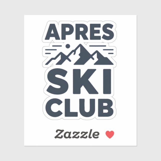 Apres Ski Club Mountain Logo - Custom Mens Winter  Sticker (Sheet)