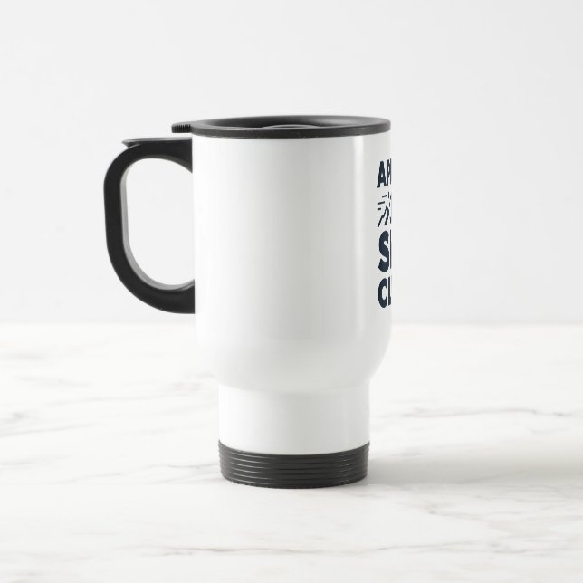 Apres Ski Club Mountain Logo - Custom Mens Winter  Travel Mug (Left)