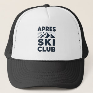 Apres Ski Club Mountain Logo - Custom Mens Winter  Trucker Hat