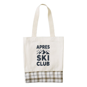 Apres Ski Club Mountain Logo - Custom Mens Winter  Zazzle HEART Tote Bag