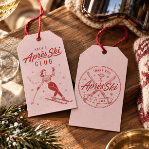 Apres Ski Club Pink Bachelorette Party Pink Gift Tags