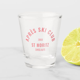  Après Ski Club Pink Retro Style Ski Party Shot Glass