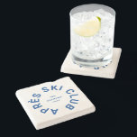 Après Ski Club Royal Blue Winter Ski Resort Crest Stone Coaster<br><div class="desc">Après Ski Club,  royal blue winter ski resort crest stone coaster. Personalize with the year of your ski trip,  ski resort name and location. Perfect as a memento or gift to remember a ski trip or for an après ski theme party. Designed to match our Après Ski Club Collection.</div>