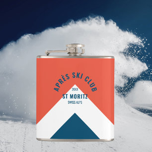 Après Ski Club Vintage Red Navy Travel Flask