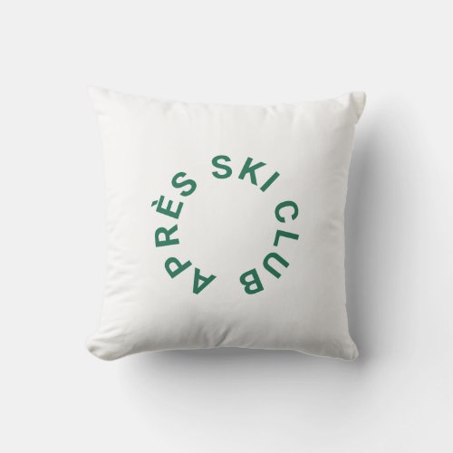 Aprs Ski Club Winter Green Ski Crest Outdoor Pillow