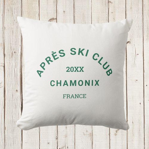 Aprs Ski Club Winter Green Ski Resort Crest Outdoor Pillow