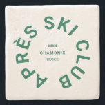 Après Ski Club Winter Green Ski Resort Crest Stone Coaster<br><div class="desc">Après Ski Club,  winter green ski resort crest stone coaster. Personalize with the year of your ski trip,  ski resort name and location. Perfect as a memento or gift to remember a ski trip or for an après ski theme party. Designed to match our Après Ski Club Collection.</div>