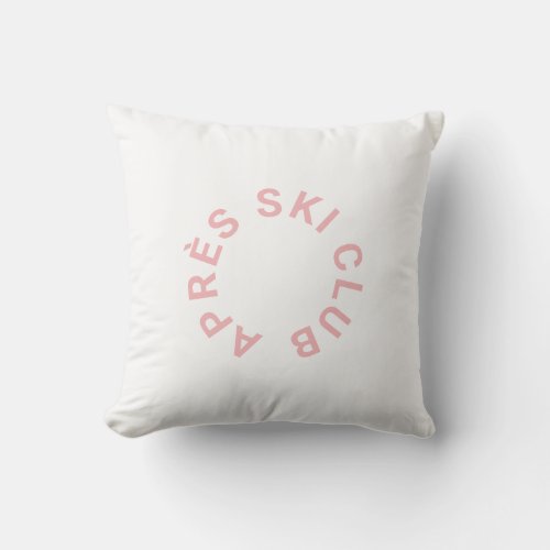 Aprs Ski Club Winter Icy Pink Ski Crest Outdoor Pillow