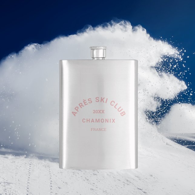 Après Ski Club Winter Pink Ski Resort Crest Flask (Creator Uploaded)