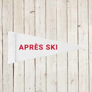Après Ski Club Winter Red Minimal Pennant Flag