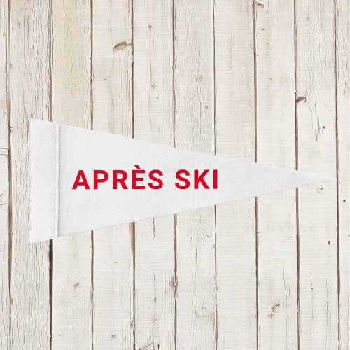 Aprs Ski Club Winter Red Minimal Pennant Flag