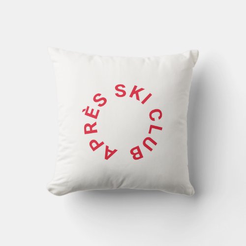 Aprs Ski Club Winter Red Ski Crest Outdoor Pillow