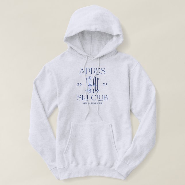 Apres Ski Club Winter Ski Bachelorette Party Hoodie (Design Front)