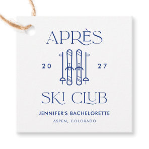 Apres Ski Club Winter Snow Ski Bachelorette Party Favor Tags