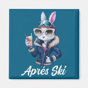 Apres Ski Hat Party Design Ski Bunny Skier Outfit Magnet