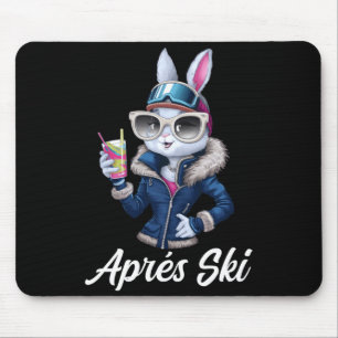 Apres Ski Hat Party Design Ski Bunny Skier Outfit Mouse Pad