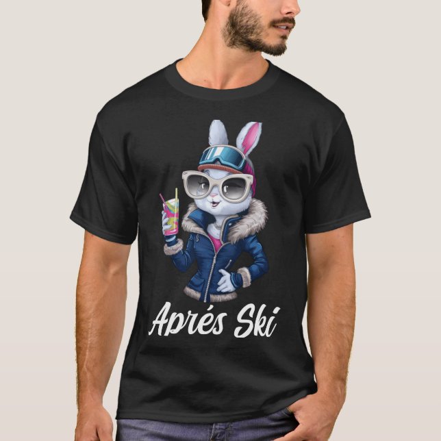 Apres Ski Hat Party Design Ski Bunny Skier Outfit  T-Shirt (Front)
