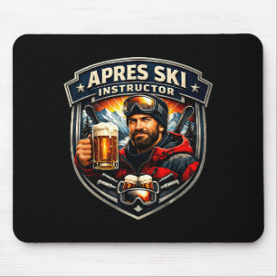 Apres ski instructor funny skiing teacher mensApre Mouse Pad