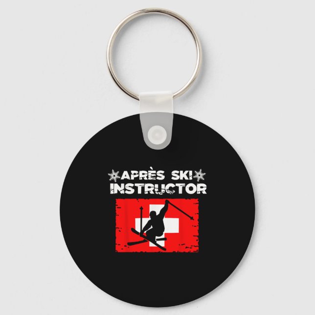 Apres Ski Instructor Party Fun Outfit Wintersport  Keychain (Front)