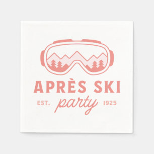 Apres ski party skiing girls night pink aesthetic napkins