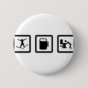apres ski pinback button