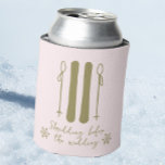 Apres Ski Pink Winter Bachelorette  Can Cooler<br><div class="desc">These fun custom bachelorette can coolers read “shredding before the wedding” on one side and have space for a name on the other. Perfect for Apres ski or winter bachelorette parties. Find matching party items in my shop.</div>