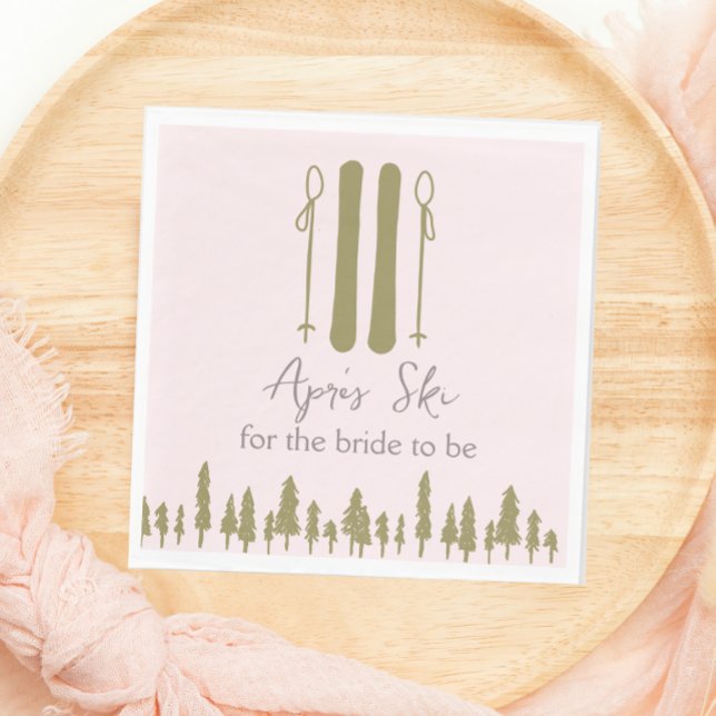 Apres Ski Pink Winter Bridal Shower Napkins (Creator Uploaded)