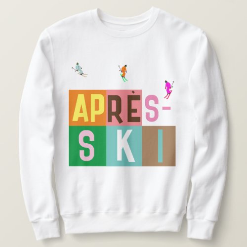 Aprs_ski Retro Skiers Color Block   Sweatshirt