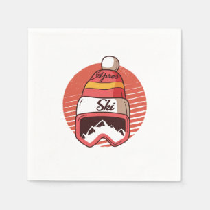 Apres Ski Retro Vintage Skier Skiing Winter Sports Napkins
