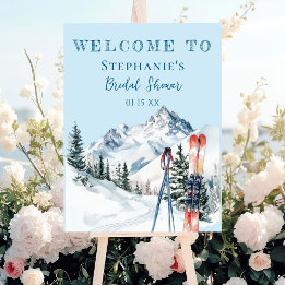 Apres Ski Skiing Winter Bridal Shower Welcome Sign